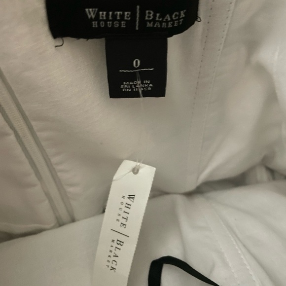 New with Tag White House Black Market Strapless Dress, Floral Leaves - Picture 6 of 6